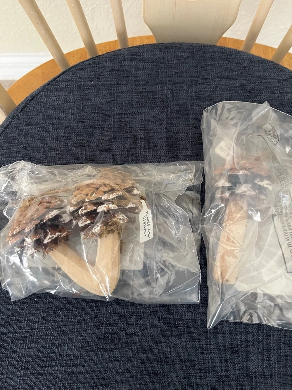 Pinecone mushroom ornaments from Anthropologie set of 2